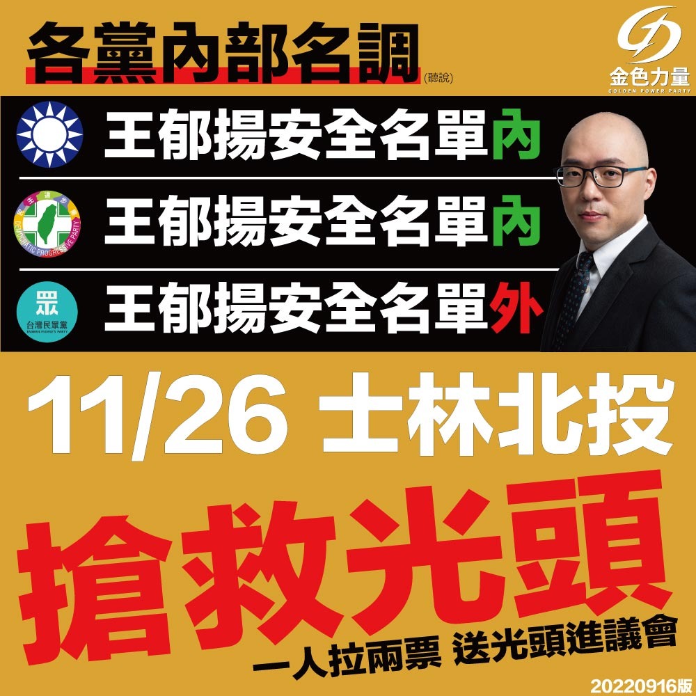 士林北投議員民調黑馬！金色力量王郁揚高喊：搶救光頭！ - 爆政公社 | 爆料公社