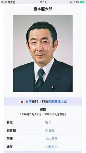 民國93年時在日本的老媽說她想看孫子 機票跟所有吃住她負責 兩個大的都帶過去 有一天在她家開的拉麵店吃麵時有一個穿普通西裝褲 白襯衫又自己騎腳踏車來買麵吃的人 我 喂媽那是不是橋本 你認識 電視上看過 老婆問什麼橋本 橋本 龍太郎 他是誰 大官 有外大