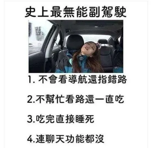 史上最無能副駕駛行為 你認同嗎 社員 副駕駛只有上車睡覺 下車尿尿的功能 爆廢公社 爆料公社